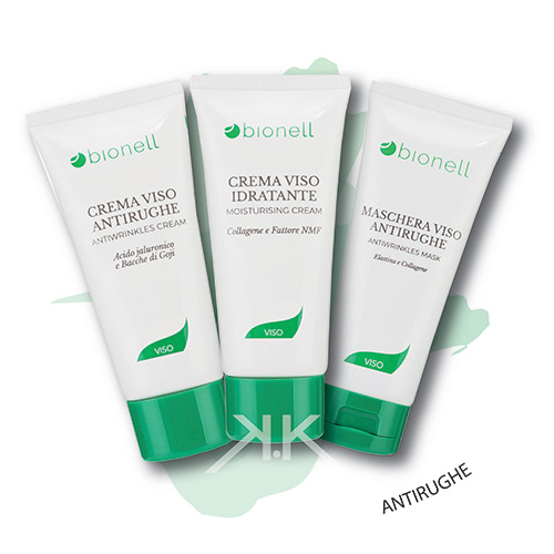 Bionell combo maschera antirughe 100ml + cr. antirughe 50 ml +crema viso idratante50ml bionell_kosmetika-